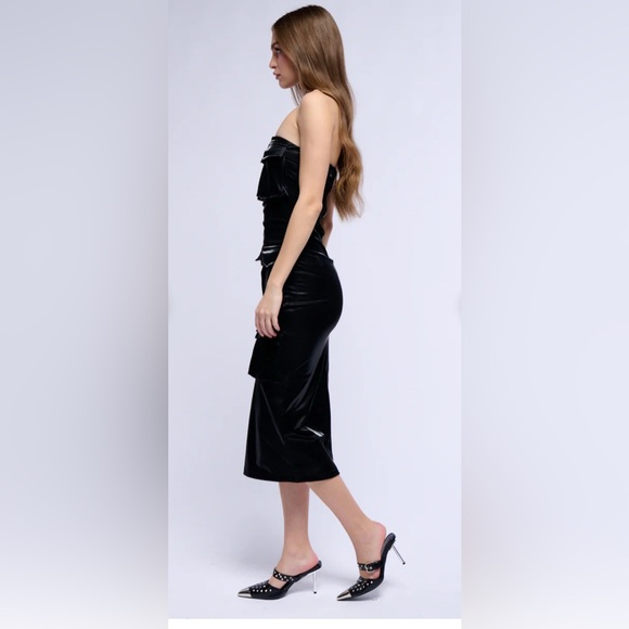 NWT Akira faux leathered cargo midi dress S - Picture 2 of 6